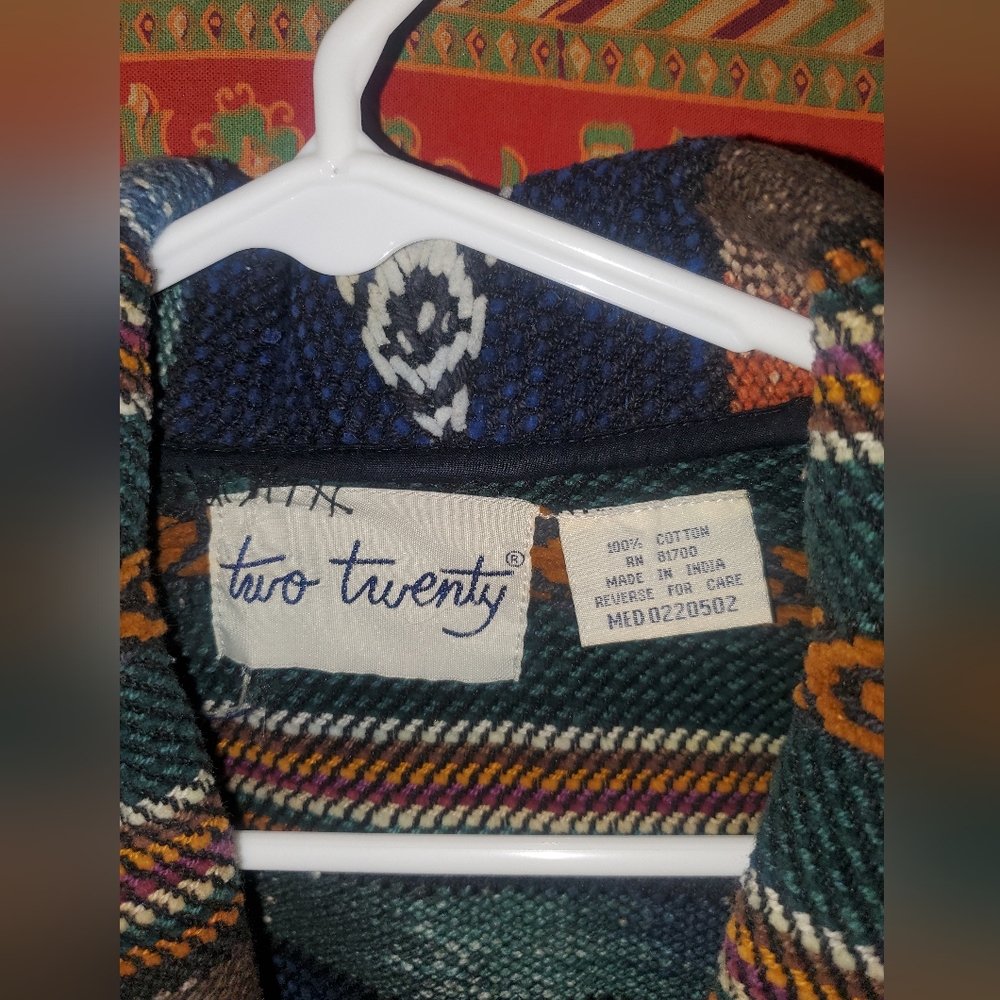 Boho Striped Button-Up Jacket - image 2